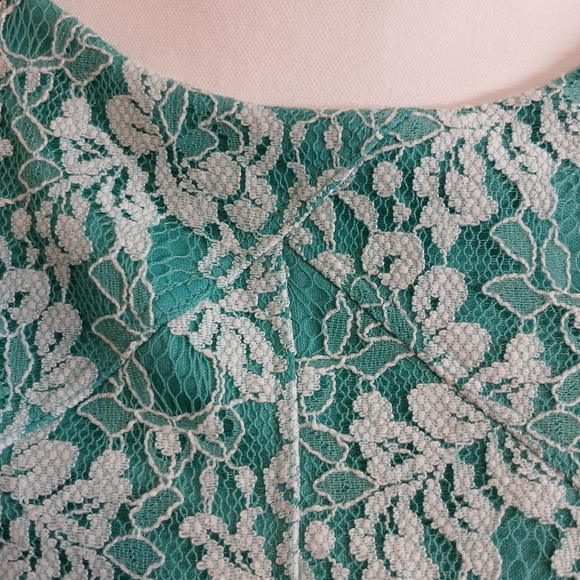 Cynthia Rowley Teal Floral Lace Dress – Small - Picture 14 of 14